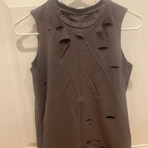 Distressed muscle tee